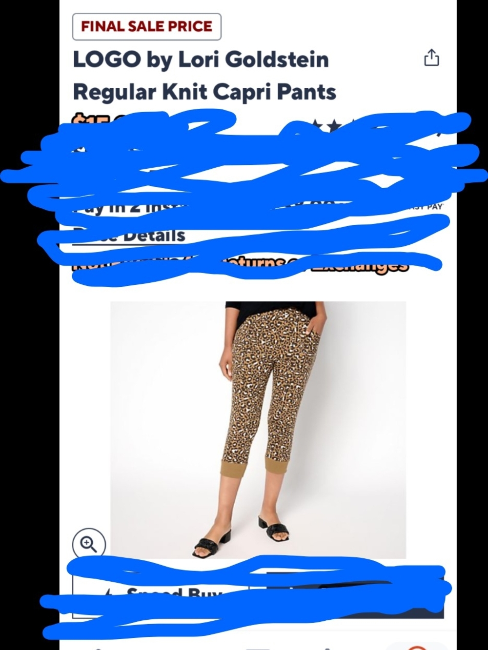 LOGO by Lori Goldstein Leopard-Print Capri Pants - Brown/Tan